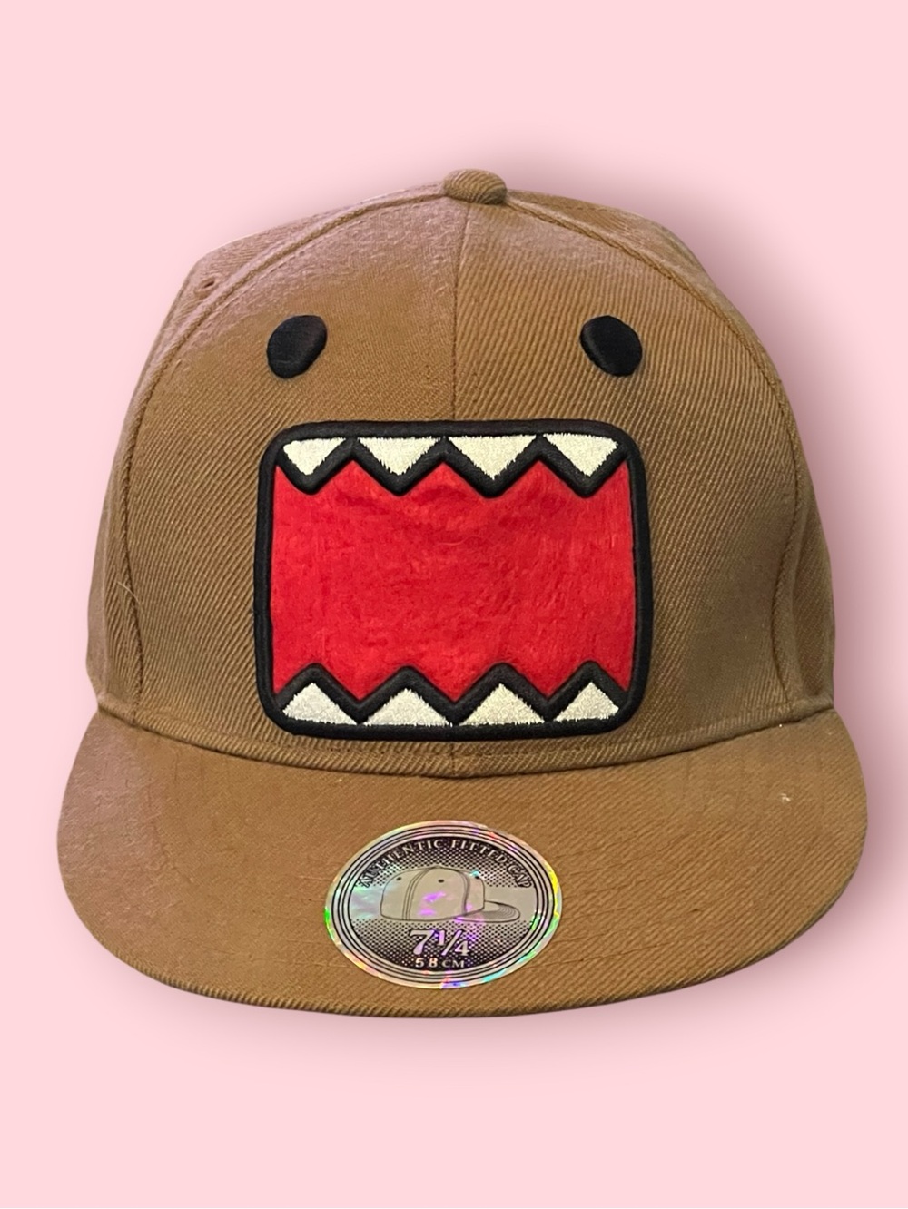 Domo-Kun Fitted Embroidered Cap (Brown)